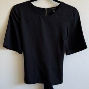 Ann Taylor Tie Blouse XSP | Short Sleeve Wrap Detail Top